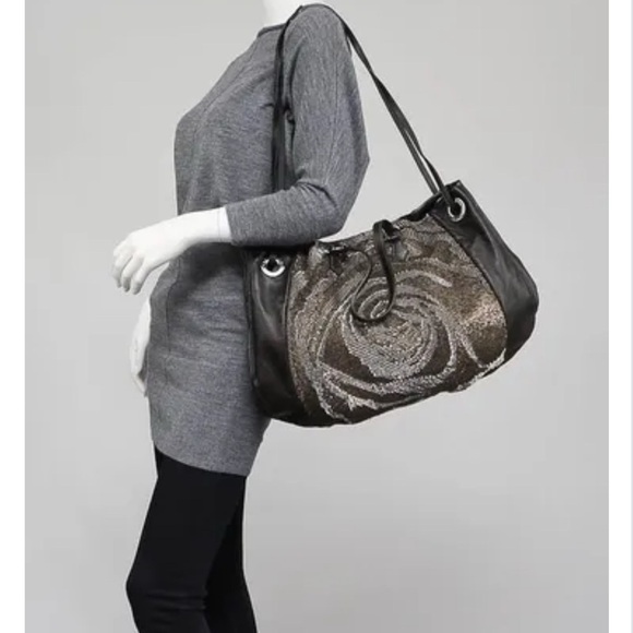 GORGEOUS! Valentino Garavani Sequin Glam Satchel Hobo - Picture 15 of 15